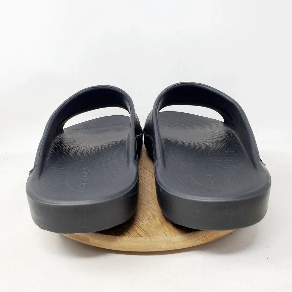 Oofos Sandals Mens 11 Ooahh Black Slide Recovery Sport Pool Beach Slip On Shoes